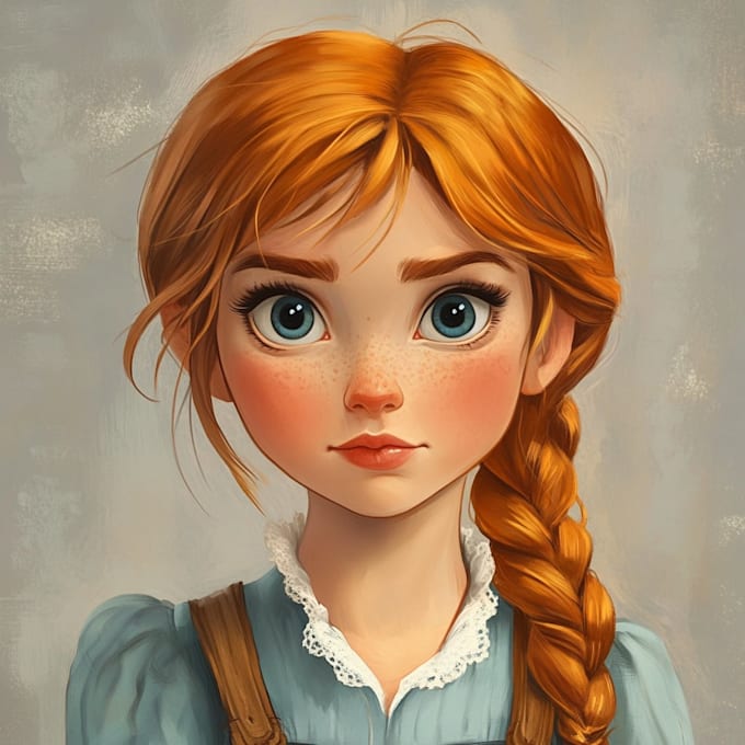 create portrait in disney style,semi realistic