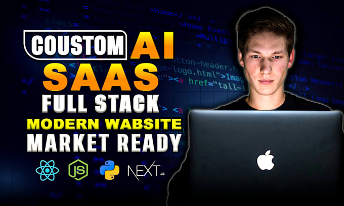 develop a custom full stack ai saas web app modern UI deployment ready