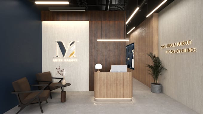 do 3d interior design and render for the office