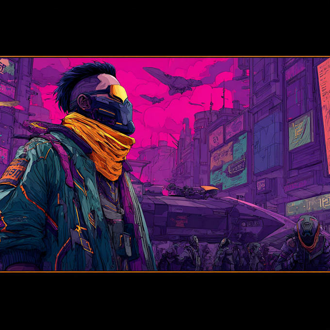 do cyberpunk or fantasy character in semi realistic style
