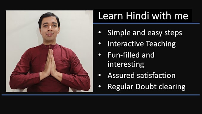 do hindi teaching to students from 5 to 75 year age group