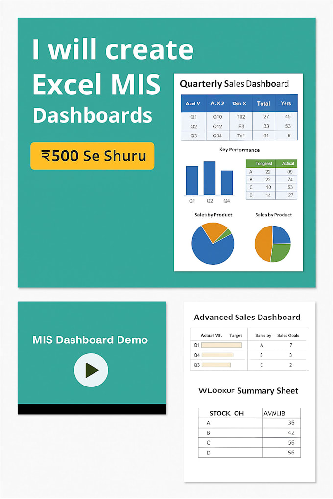 create professional excel sales or collection mis dashboards