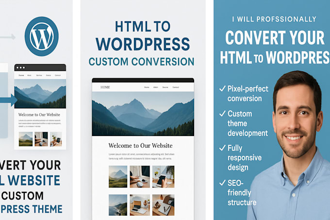 convert your HTML website to a fully functional wordpress theme