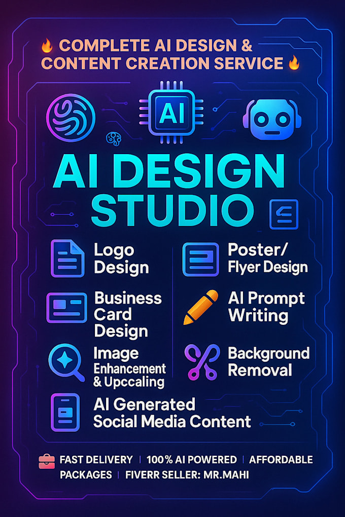 design logo, poster, business card, using ai tools