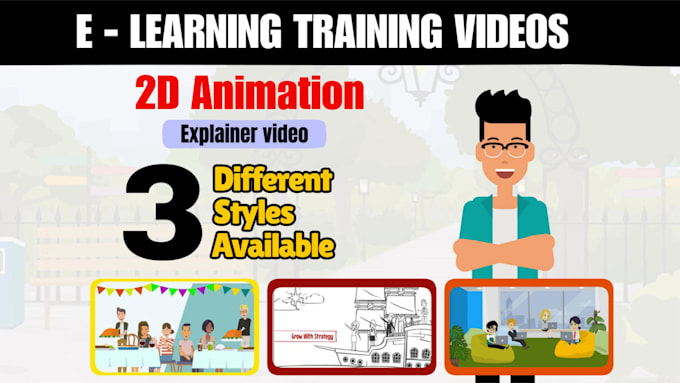 create animated explainer elearning course video and training video