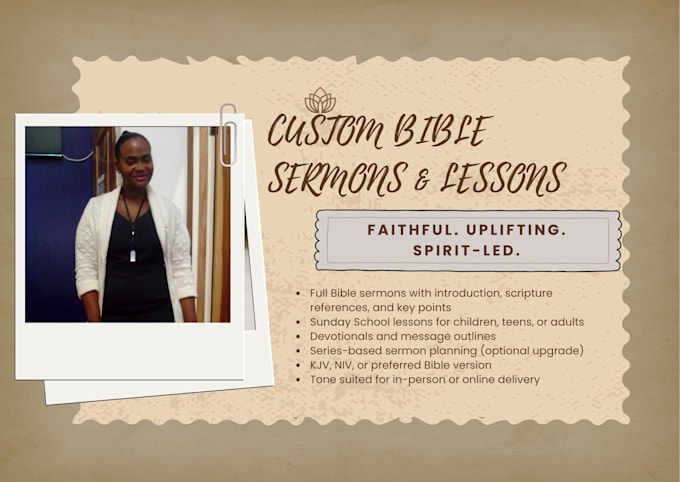 write a powerful bible sermon or sunday school lesson