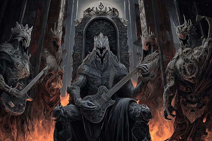 create dark art illustrations and metal art illustration