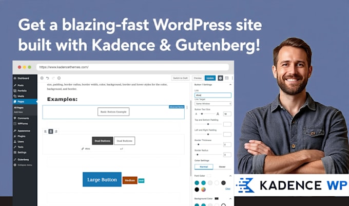create fast wordpress site using kadence and gutenberg