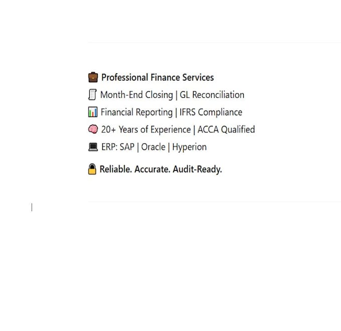 prepare statutory financial statements and consolidations