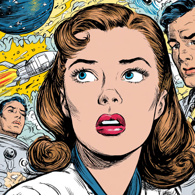 draw a retro vintage comic illustration
