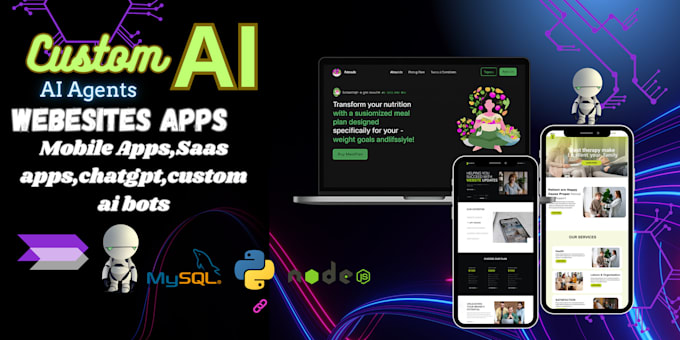 develop all kinds of websites and apps, ai website, ai bots
