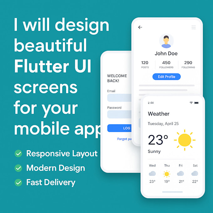 Design beautiful flutter ui screens for your mobile app by Poiuyt1122 ...