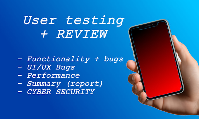 professionally do user testing, cyber security testing