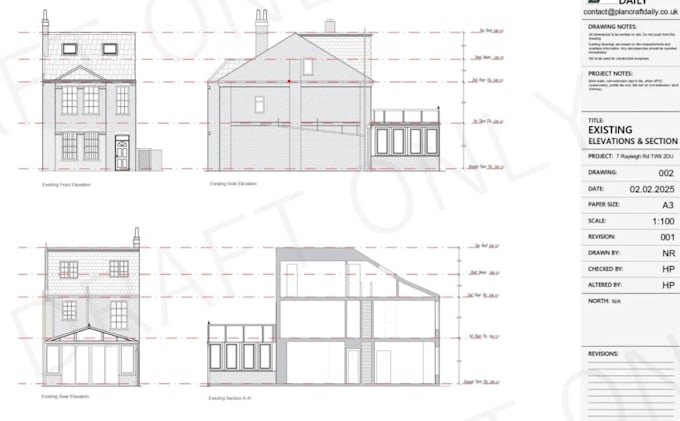 create UK planning permission and building control drawings