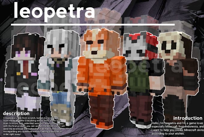 create a  custom minecraft skin for five dollar