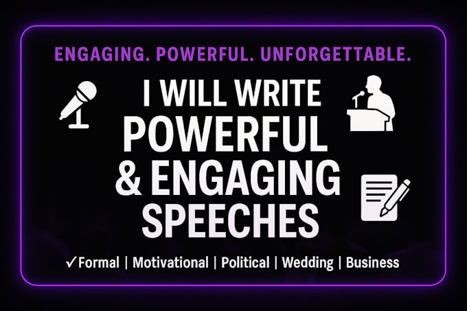 write motivational and persuasive speech for you