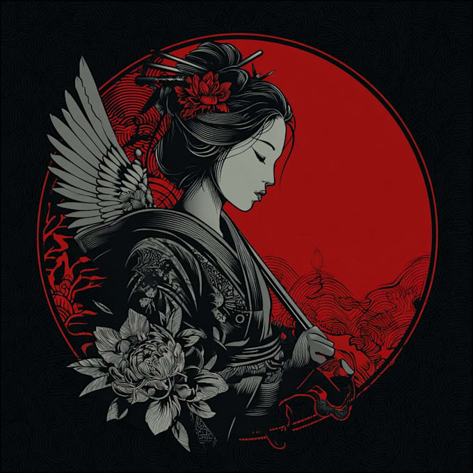 draw an oriental japanese tattoo