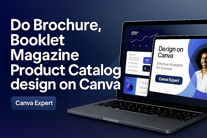 do brochure, booklet, magazine, product catalog design on canva