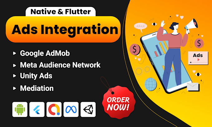 integrate admob, facebook, unity ads in android mobile app