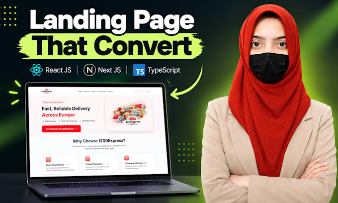 build a high converting landing page in react and nextjs