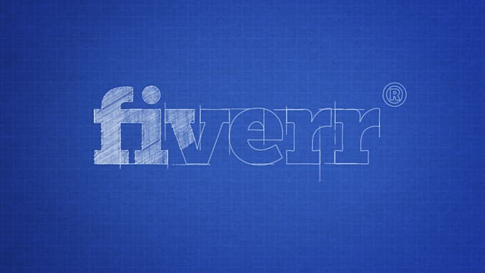 make a blueprint drawing logo reveal intro