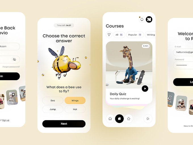 build engaging quiz app, elearning app, ai quiz app, with admin dashboard