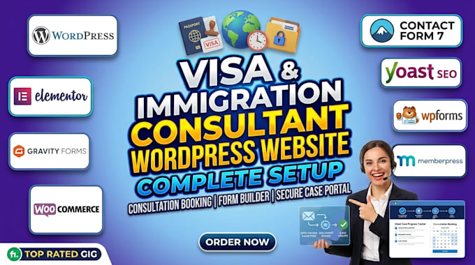 develop a visa, immigration consultant wordpress website