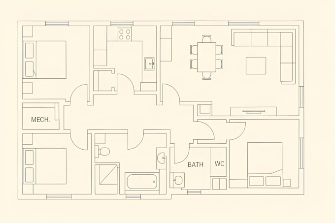draft 2d floor plan, mep, and hvac drawings in autocad professionally