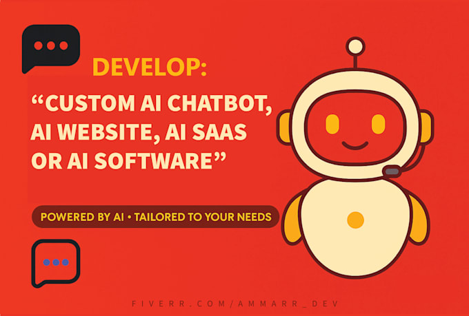 develop ai chatbot, ai website, ai saas or ai software