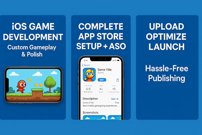 develop and publish ios games with aso and app store upload