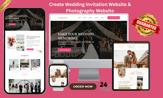 create wedding invitation website and photography website