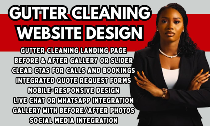 design gutter cleaning website pressure washing website handyman website
