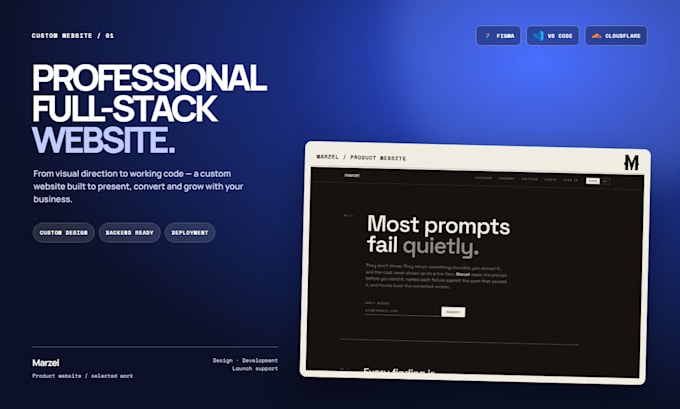 build a custom full stack website with backend