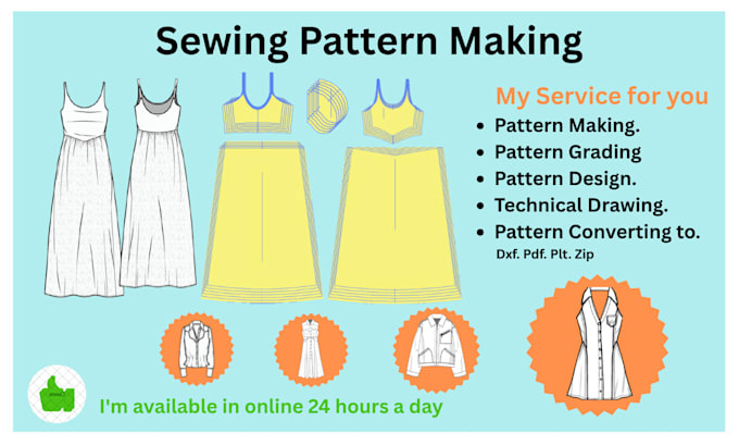 be your sewing pattern maker, pdf pattern, dxf pattern