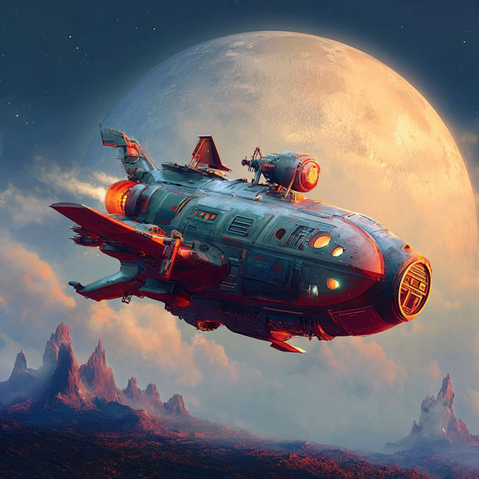 create spaceship concept art for you