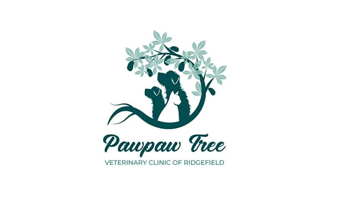 design unique paw tree vet logo