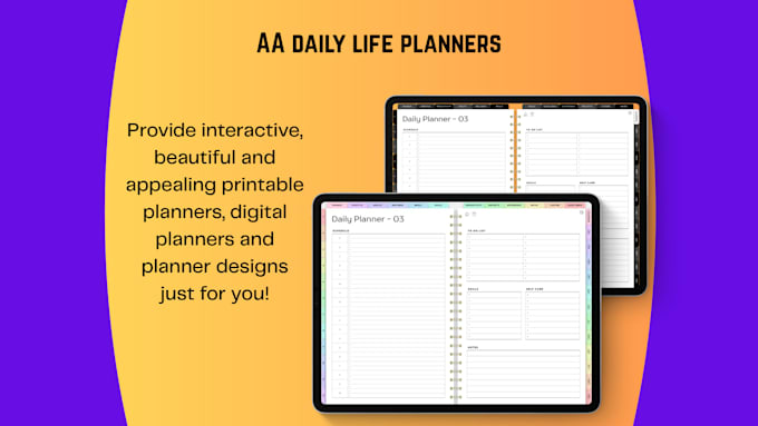 design a hyperlinked digital or printable planner for etsy