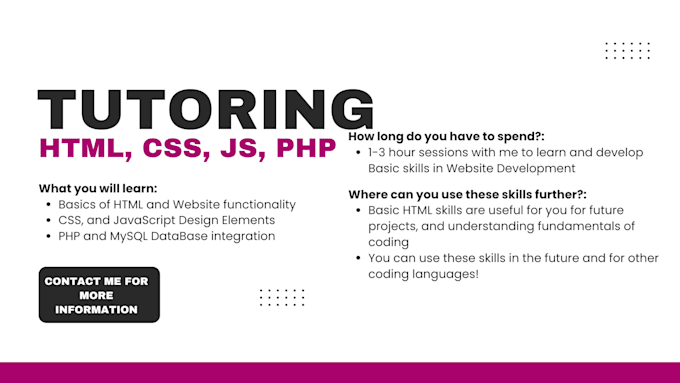 Teach complete beginners to build web pages with html, css and php by ...