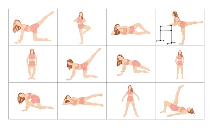 do yoga, fitness, workout, exercise or other pose illustrations
