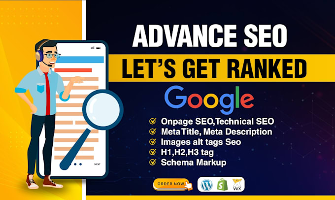 optimize website SEO on wordpress, shopify, wix, squarespace