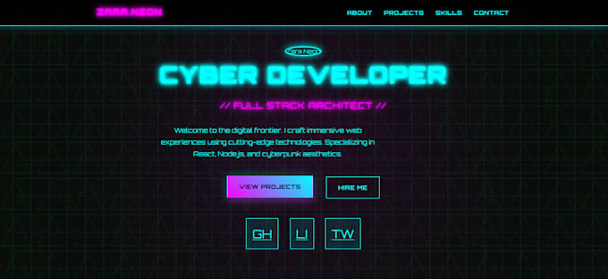 deliver a modern portfolio page using HTML, CSS and javascript