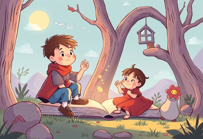 do children book and comic book illustration design