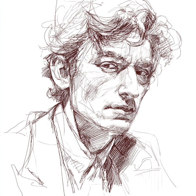 draw freehand digital scribble sketch, line art
