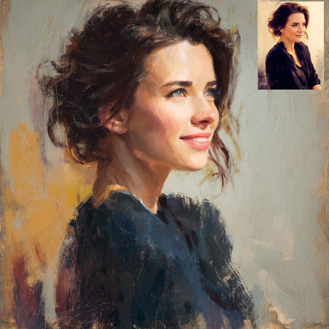 create a custom oil painting portrait from your photo