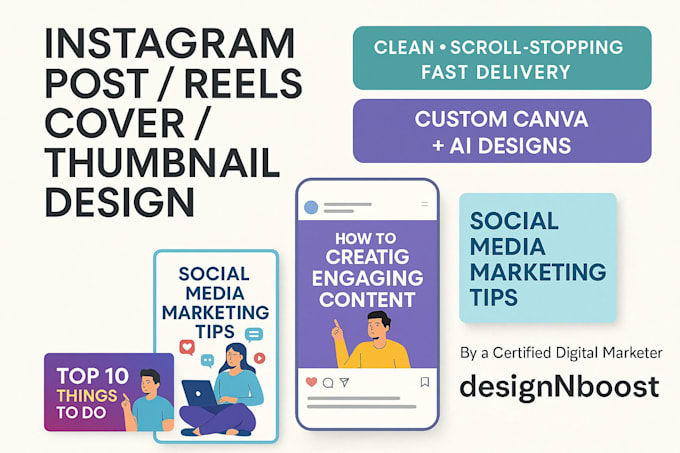 design instagram post, reel cover, and thumbnail that perform