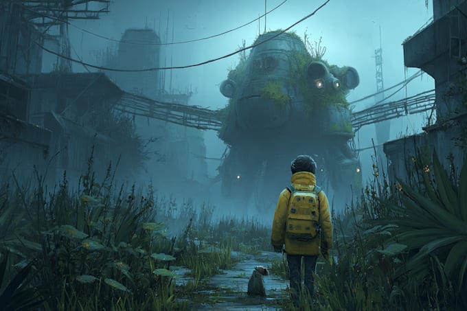 do sci fi horror and fantasy scene concept art illustrations