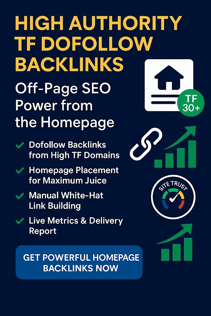 provide high authority tf homepage dofollow backlinks