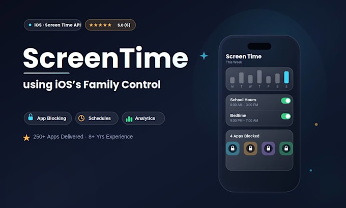 develop screen time API based apple family control app