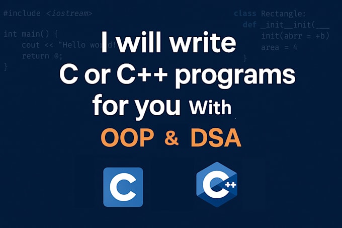 write c or cpp programs for you using oop and dsa