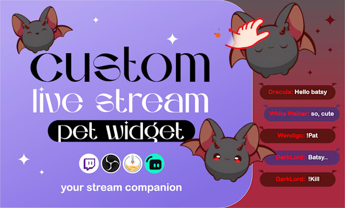 make interactive pet widgets for your live stream on twitch